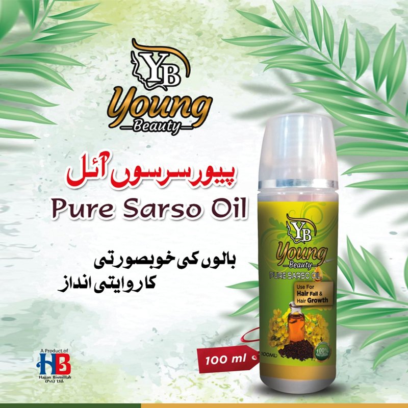 Sarsu Young Beauty Pure Sarson Oil - 100ml - Image 1